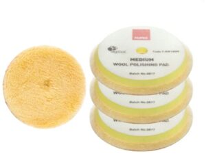 detailer's domain rupes medium yellow wool pad 170mm/ 6.7" - three pack