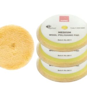 Detailer's Domain Rupes Medium Yellow Wool Pad 170mm/ 6.7" - Three Pack