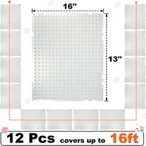 12 Pieces 16 x 13 Inches Cat Repellent Outdoor Scat Mat Cats Dogs Plastic Mats with Spikes Clear Spiked Deterrent Pet Mat for Outdoor Garden Window Sofa, 18.3 Square Feet