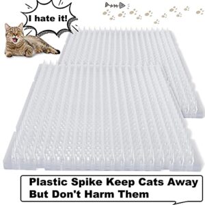 12 Pieces 16 x 13 Inches Cat Repellent Outdoor Scat Mat Cats Dogs Plastic Mats with Spikes Clear Spiked Deterrent Pet Mat for Outdoor Garden Window Sofa, 18.3 Square Feet