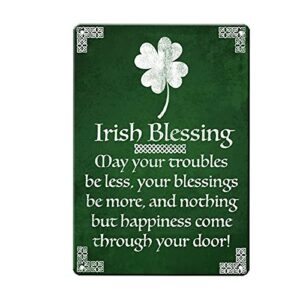 quotes tin signs,irish blessing green clover vintage metal tin sign positive for men women,church wall decor bars,home,cafes pubs,12x8 inch plaque-color 4