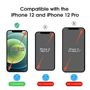 amFilm OneTouch Glass Screen Protector for iPhone 12 6.1"/ iPhone 12 Pro 6.1" with Easy Installation Kit, Tempered Glass, 2 Pack