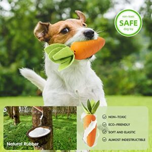 HEYKEY Squeaky Dog Chew Toys for Aggressive Chewers, Indestructible Dog Toys for Aggressive Chewers, Tough Durable Teeth-Cleaning Rubber Squeaky Dog Chew Toys for Puppy Medium Large Dogs, Milk Flavor