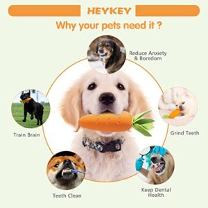 HEYKEY Squeaky Dog Chew Toys for Aggressive Chewers, Indestructible Dog Toys for Aggressive Chewers, Tough Durable Teeth-Cleaning Rubber Squeaky Dog Chew Toys for Puppy Medium Large Dogs, Milk Flavor