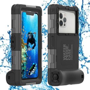 waterproof underwater snorkeling diving phone case for iphone 11/12/13/14 pro max mini xr/x/xs and samsung galaxy note10/9/8/s10/9/8 ultra plus professional [15m/50ft] photo video cover (sg black)