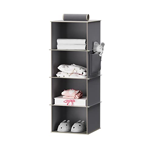 YOUDENOVA Hanging Closet Organizer, 6-Shelf & 4-Shelf Closet Hanging Storage Shelves, Black