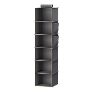 YOUDENOVA Hanging Closet Organizer, 6-Shelf & 4-Shelf Closet Hanging Storage Shelves, Black