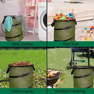 CDLXSH Camping Trash Can, Pop-Up Trash Can/Recycle Bin, Car Garbage Can ,Reusable Outdoor Trash Garden Yard Trash Bag Foldable Camping Recycling Bin (Green10gallons)