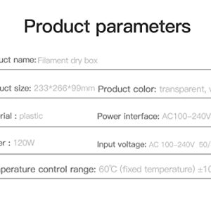 Official Creality Filament Dryer, 1.75 Filament Dry Box, Dust-Proof and Moisture-Proof, Keeping Filaments Dry During