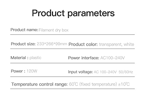 Official Creality Filament Dryer, 1.75 Filament Dry Box, Dust-Proof and Moisture-Proof, Keeping Filaments Dry During