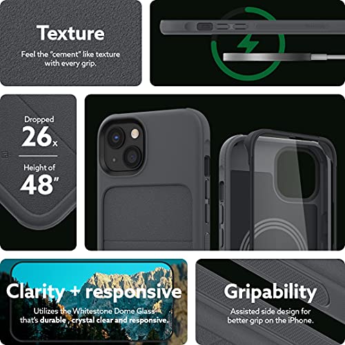 Caseology Stratum [Built-in Screen Protector & Magnet] Designed for Magsafe Compatible with iPhone 13 Case (2021) - Ash Gray