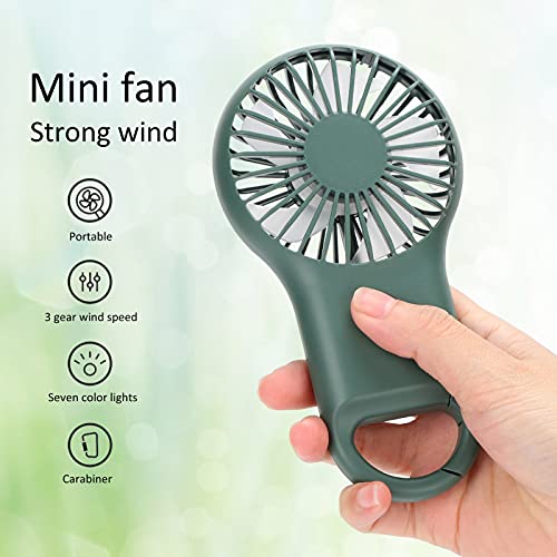 SALUTUY Personal Fan, Handheld Fan 3 Speed Adjustable Summer Gift Rechargeable Compact Size for for Office Home Outdoor and Travel(ArmyGreen)