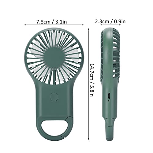 SALUTUY Personal Fan, Handheld Fan 3 Speed Adjustable Summer Gift Rechargeable Compact Size for for Office Home Outdoor and Travel(ArmyGreen)