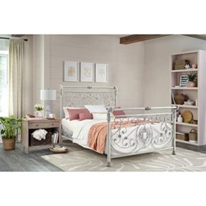 Hillsdale Mercer Metal Queen Sleigh Bed Brushed White