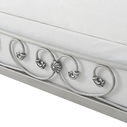 Hillsdale Mercer Metal Queen Sleigh Bed Brushed White