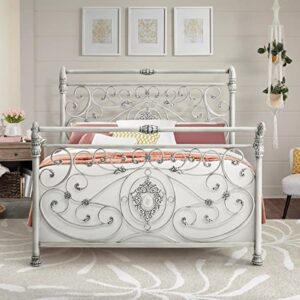 Hillsdale Mercer Metal Queen Sleigh Bed Brushed White