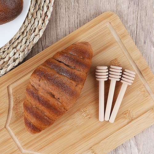 Ucheom Wooden Honey Dipper Sticks, 3Pcs Mini Honey Spoon for Honey Jar Dispense Mixing Stirrer