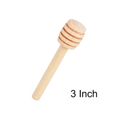 Ucheom Wooden Honey Dipper Sticks, 3Pcs Mini Honey Spoon for Honey Jar Dispense Mixing Stirrer