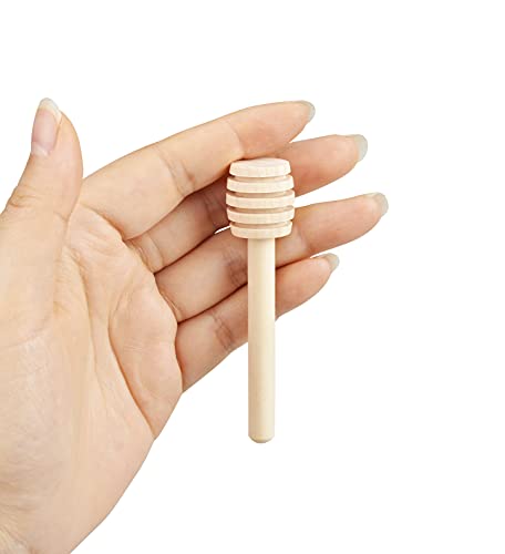 Ucheom Wooden Honey Dipper Sticks, 3Pcs Mini Honey Spoon for Honey Jar Dispense Mixing Stirrer