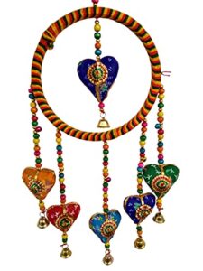 fikimos handmade crafted home decoration hanging heart shape door ornaments shandler (love heart ring)