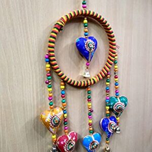 FIKIMOS Handmade Crafted Home Decoration Hanging Heart Shape Door Ornaments Shandler (Love Heart Ring)