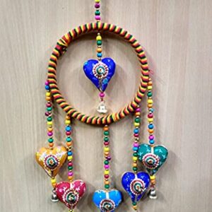 FIKIMOS Handmade Crafted Home Decoration Hanging Heart Shape Door Ornaments Shandler (Love Heart Ring)