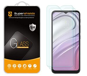 supershieldz (2 pack) designed for motorola moto g pure tempered glass screen protector, anti scratch, bubble free
