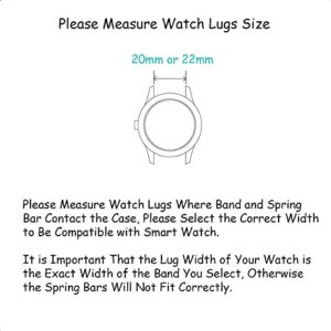 Galaxy Watch 46mm Bands 2 Pack, Compatible with Samsung Gear S3 Frontier / Classic Band, for Galaxy Watch 46mm Band, Width 22mm Leather Men Women Quick Release Smart Straps (Black+Brown)