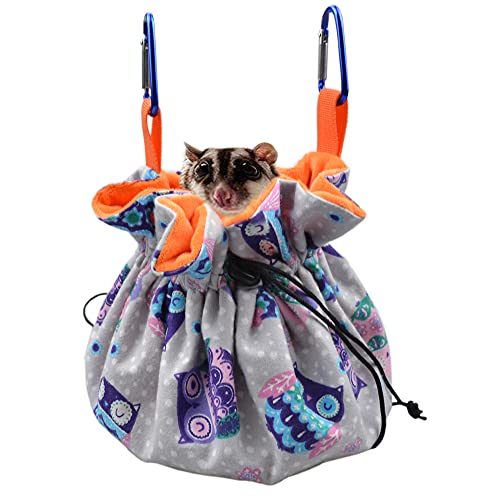 tinkare Hanging Sugar Glider Snuggle Sleeping Pouch with Drawstring Design for Pet Glider Small Animals Cage Sleep Bag