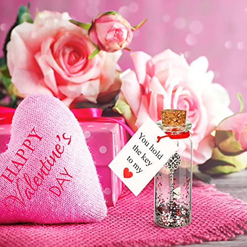 Anniversary Romantic Gift for Her You Hold The Key to My Heart Romantic Bottle, Tiny Glass Love Wish Jar Romantic Message with Bottle, Gifts for Anniversary(Classic Style)