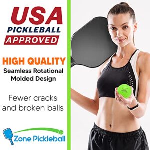 ZONE PICKLEBALL Neon Green Outdoor Pickleballs | USAPA Approved | 40 Holes | Durable | 6 Pack|