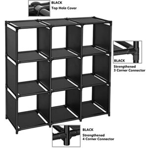 FIDUCIAL HOME 9 Cubes Storage Organizer, Sturdy Metal Frame, Black