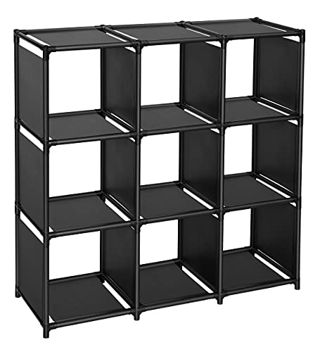 FIDUCIAL HOME 9 Cubes Storage Organizer, Sturdy Metal Frame, Black