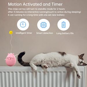 Automatic Ball Toy for Indoor Cats, Clearance Motion Activated Interactive Simulation Rotating Timing Ninja Toys …