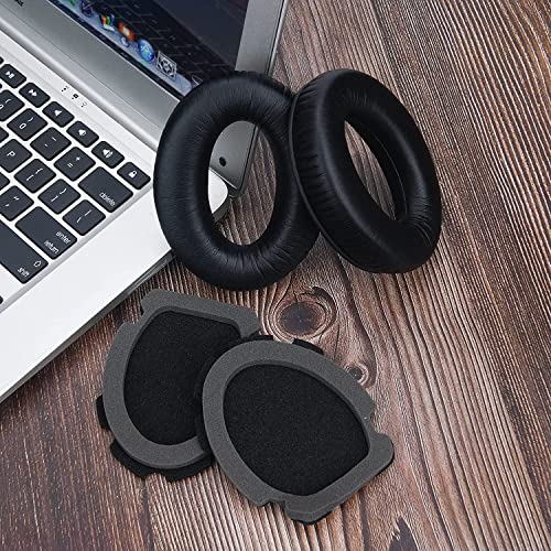 SOULWIT Replacement Earpads for Bose A20 Aviation Headset, Aviation Headset X A10, Ear Pads Cushions with Softer Leather, High-Density Noise Isolation Foam (Black)