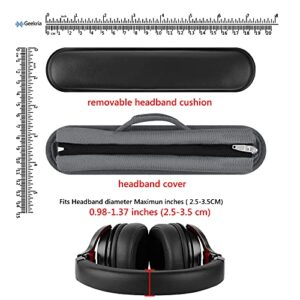 Geekria Medium Hook and Loop Headband Cover + Headband Pad Set/Headband Protector with Zipper/DIY Installation No Tool Needed, Compatible with ATH Bose B JBL Hyperx Sony Headphones (Grey)