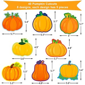 Pumpkin Cutouts Thanksgiving Cutout Fall Classroom Decoration 40 Pcs