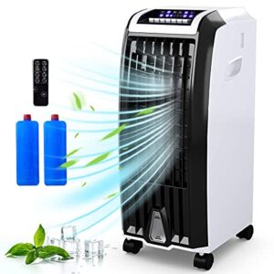 kotek evaporative cooler, portable air cooler, fan & humidifier w/7.5h timer, anion function, 3 modes & 3 speeds, bladeless quiet evaporative air cooler w/remote control for home, office