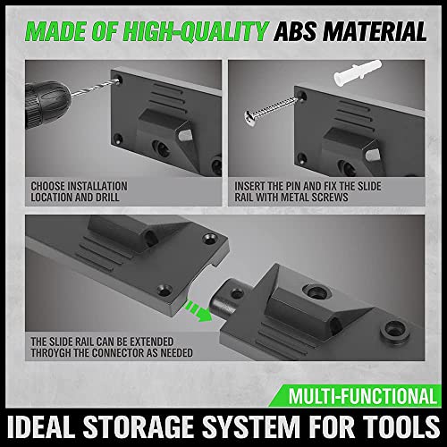 SWANLAKE 64 Inch Adjustable Storage System, Wall Mounted Hooks Tool Organizer，Garden Tool Hangers