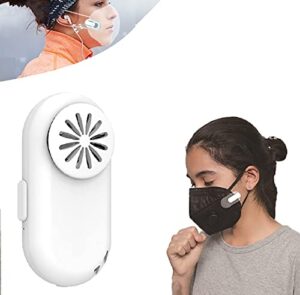 personal ionizer air purifier wearable, breathe cooler wearable air purifier, wearable clip-on air face ma-sk fan, usb charging bedroom office travel air purifier for kids,adults (white)
