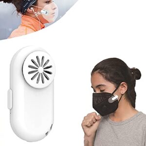 Personal Ionizer Air Purifier Wearable, Breathe Cooler Wearable Air Purifier, Wearable Clip-On Air Face Ma-sk Fan, USB Charging Bedroom Office Travel Air Purifier for Kids,Adults (White)