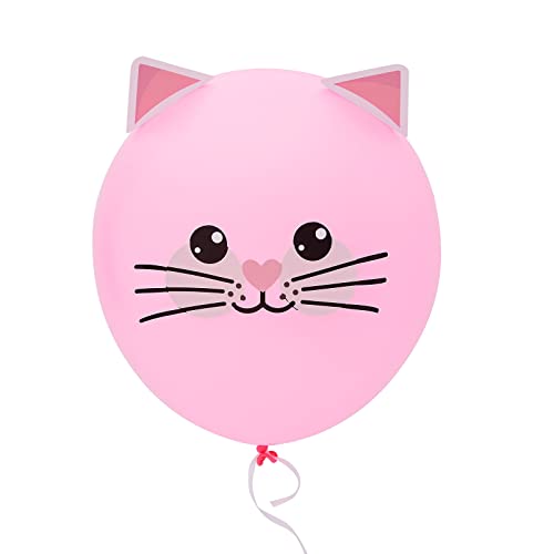 36 Pack Latex Balloons for Cat Birthday Party Supplies, Party Decorations (Pink, White, 12 In)