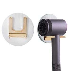 hair dryer holder, adhesive blow dryer holder, wall mounted hair dryer rack, no drilling dryer hanger for bathroom decor (white)