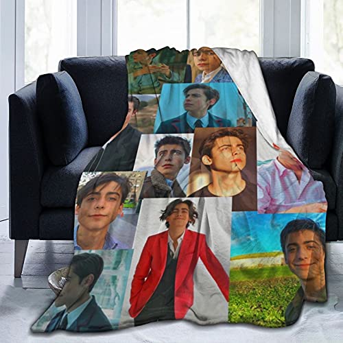 Aidan Gallagher Blanket Throw Blankets Ultra Soft Flannel Lightweight Throws for Couch, Bed, Plush Fuzzy Flannel Microfiber Warm Thermal Blanket All Seasons Use 60"x50"