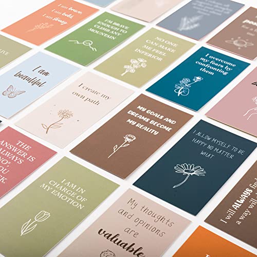 100 Affirmation Cards for Women and Men With 150+ Thought-Provoking Questions, Unique Affirmation cards for stress Relief, Meditation and Self Care Gift For Women and Men.