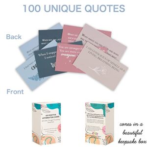 100 Affirmation Cards for Women and Men With 150+ Thought-Provoking Questions, Unique Affirmation cards for stress Relief, Meditation and Self Care Gift For Women and Men.