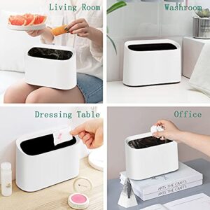 CIAOVITA Small Trash Can Mini Plastic Desk Garbage Can Waste Basket for Kitchen Bathroom Office Restroom Living Room, Trash Bin Countertop Little Compact Simple Modern Wastebasket 1.5 Liter White