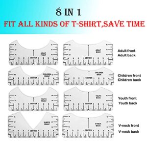 LBttnny 10 Packs Tshirt Ruler Guide Heat Press,T-Shirt Alignment Ruler Guide Tool Cricut Maker Transfer Vinyl HTV Sewing Accessories Supplies Cricut Easy Press Cricut Mug Tool (LBttnny tshirt rule)