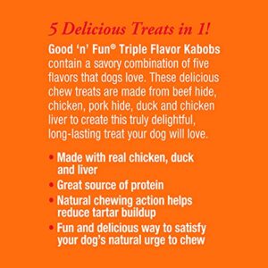 Good ’n’ Fun Triple Flavor Kabobs 48 Ounce, Rawhide Snack for All Dogs (2 Pack)