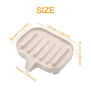 Sihuuu Soap Dish, Soap Saver Holder Soap Tray for Bathroom Shower Easy Cleaning, Dry, Stop Mushy Soap (Beige, Plastic)